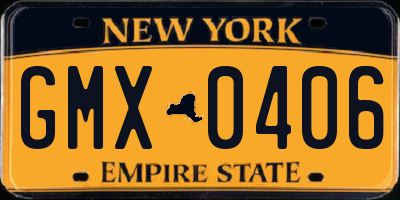 NY license plate GMX0406