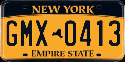NY license plate GMX0413