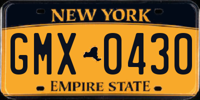 NY license plate GMX0430