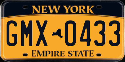 NY license plate GMX0433