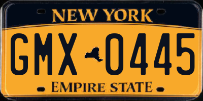 NY license plate GMX0445
