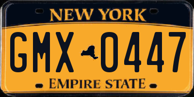 NY license plate GMX0447