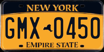 NY license plate GMX0450