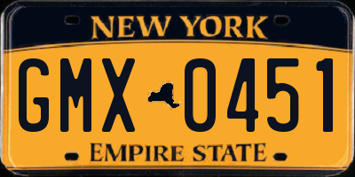NY license plate GMX0451