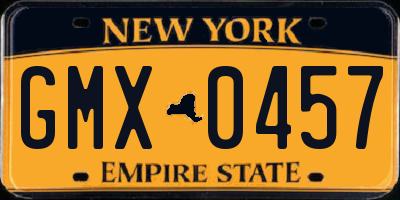 NY license plate GMX0457