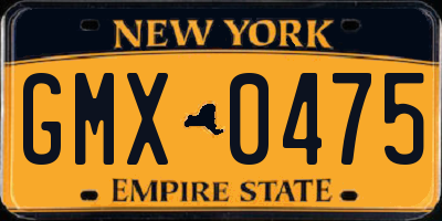 NY license plate GMX0475