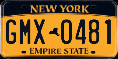 NY license plate GMX0481