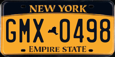 NY license plate GMX0498