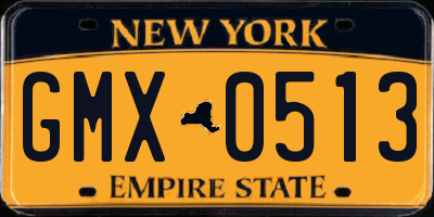 NY license plate GMX0513