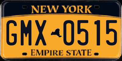 NY license plate GMX0515