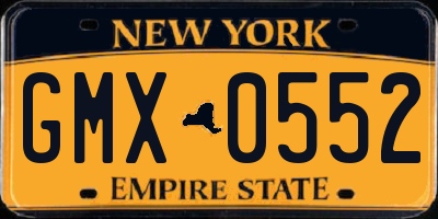 NY license plate GMX0552
