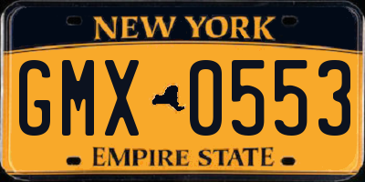 NY license plate GMX0553