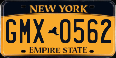 NY license plate GMX0562
