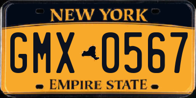 NY license plate GMX0567