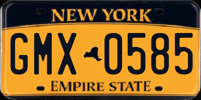 NY license plate GMX0585