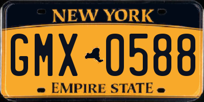 NY license plate GMX0588