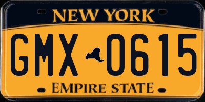 NY license plate GMX0615
