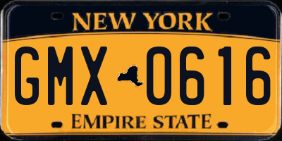 NY license plate GMX0616