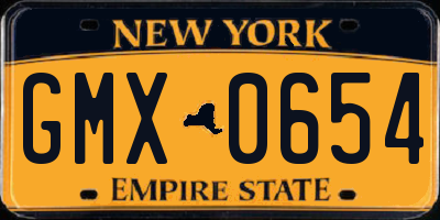 NY license plate GMX0654