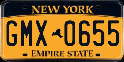 NY license plate GMX0655