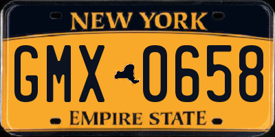 NY license plate GMX0658
