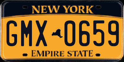 NY license plate GMX0659