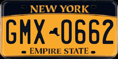 NY license plate GMX0662