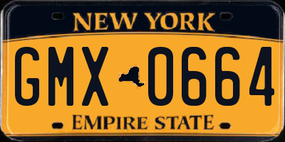 NY license plate GMX0664