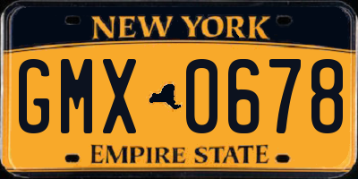 NY license plate GMX0678