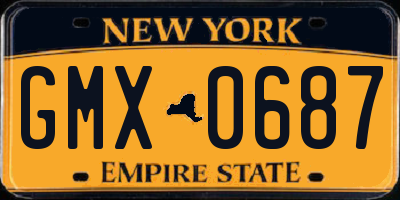 NY license plate GMX0687