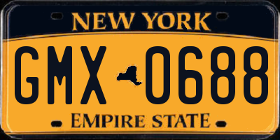 NY license plate GMX0688