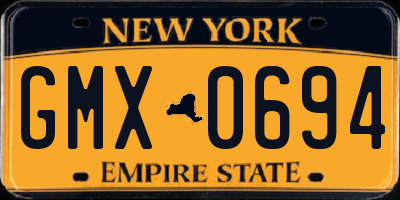 NY license plate GMX0694