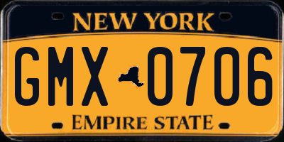 NY license plate GMX0706