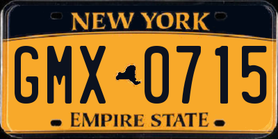 NY license plate GMX0715