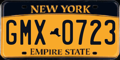 NY license plate GMX0723