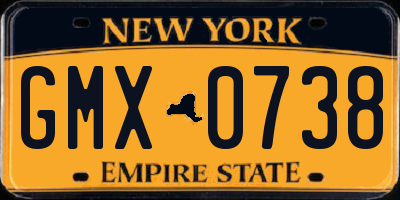 NY license plate GMX0738
