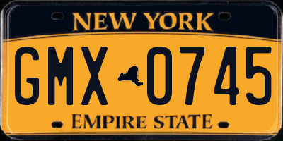 NY license plate GMX0745