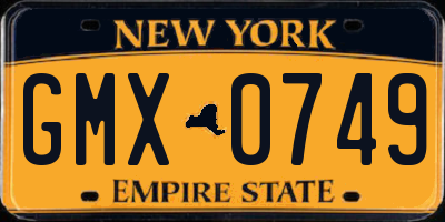 NY license plate GMX0749
