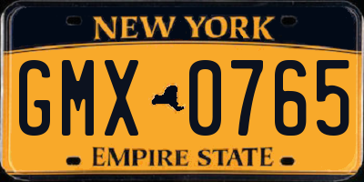 NY license plate GMX0765