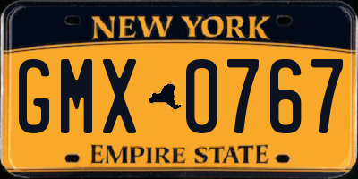 NY license plate GMX0767