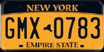 NY license plate GMX0783
