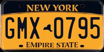 NY license plate GMX0795