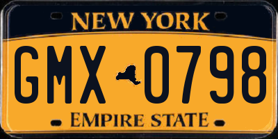 NY license plate GMX0798