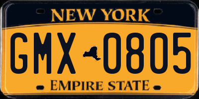 NY license plate GMX0805