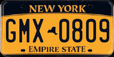 NY license plate GMX0809