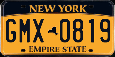 NY license plate GMX0819