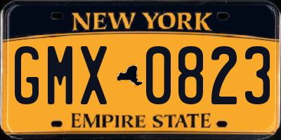 NY license plate GMX0823