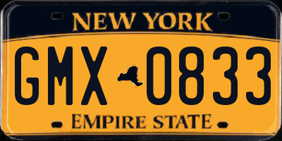 NY license plate GMX0833