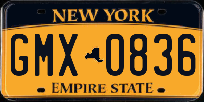 NY license plate GMX0836