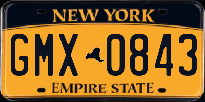 NY license plate GMX0843